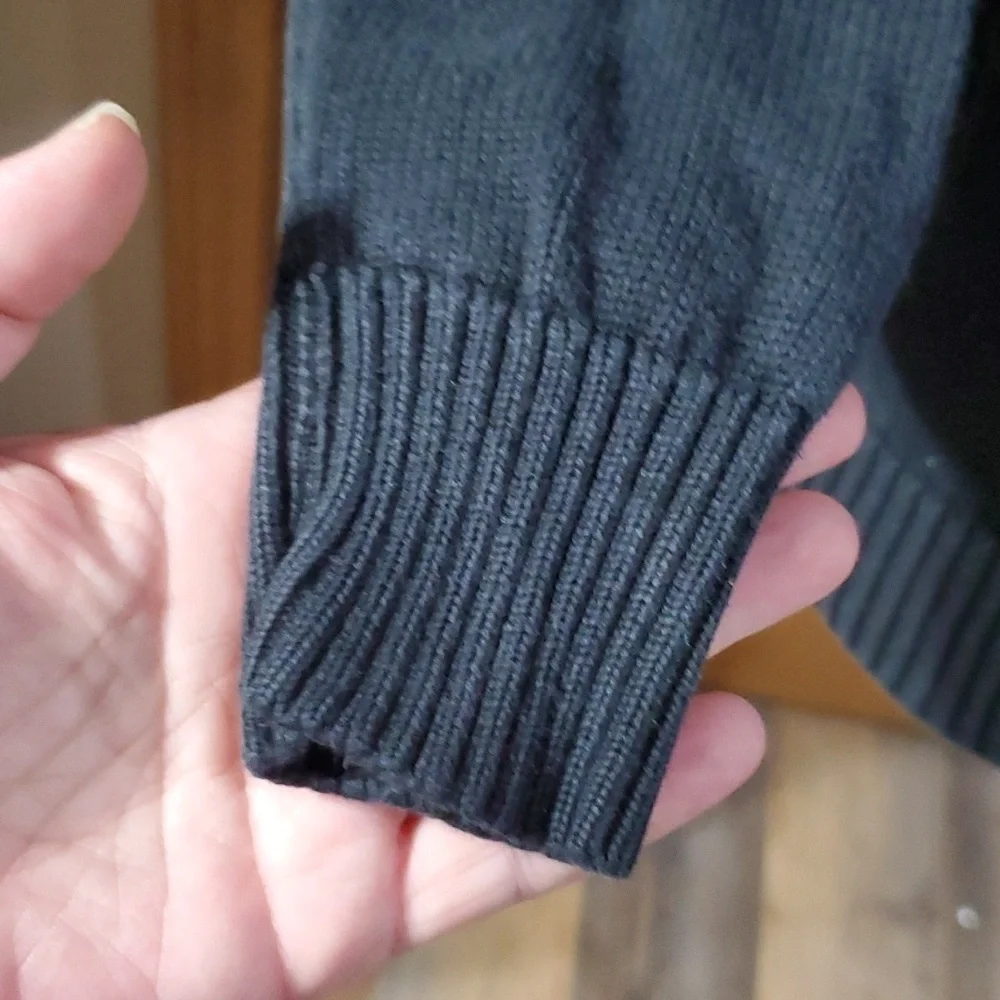 Oscar de la renta black and grey 1/4 zip sweater